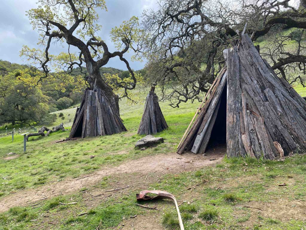 Wooden Tippies at Olompali State Park 