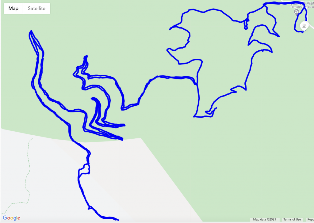Maps view of Olompali State Park hike in California