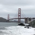 beautiful view on the red giant bridge from San Francisco hike