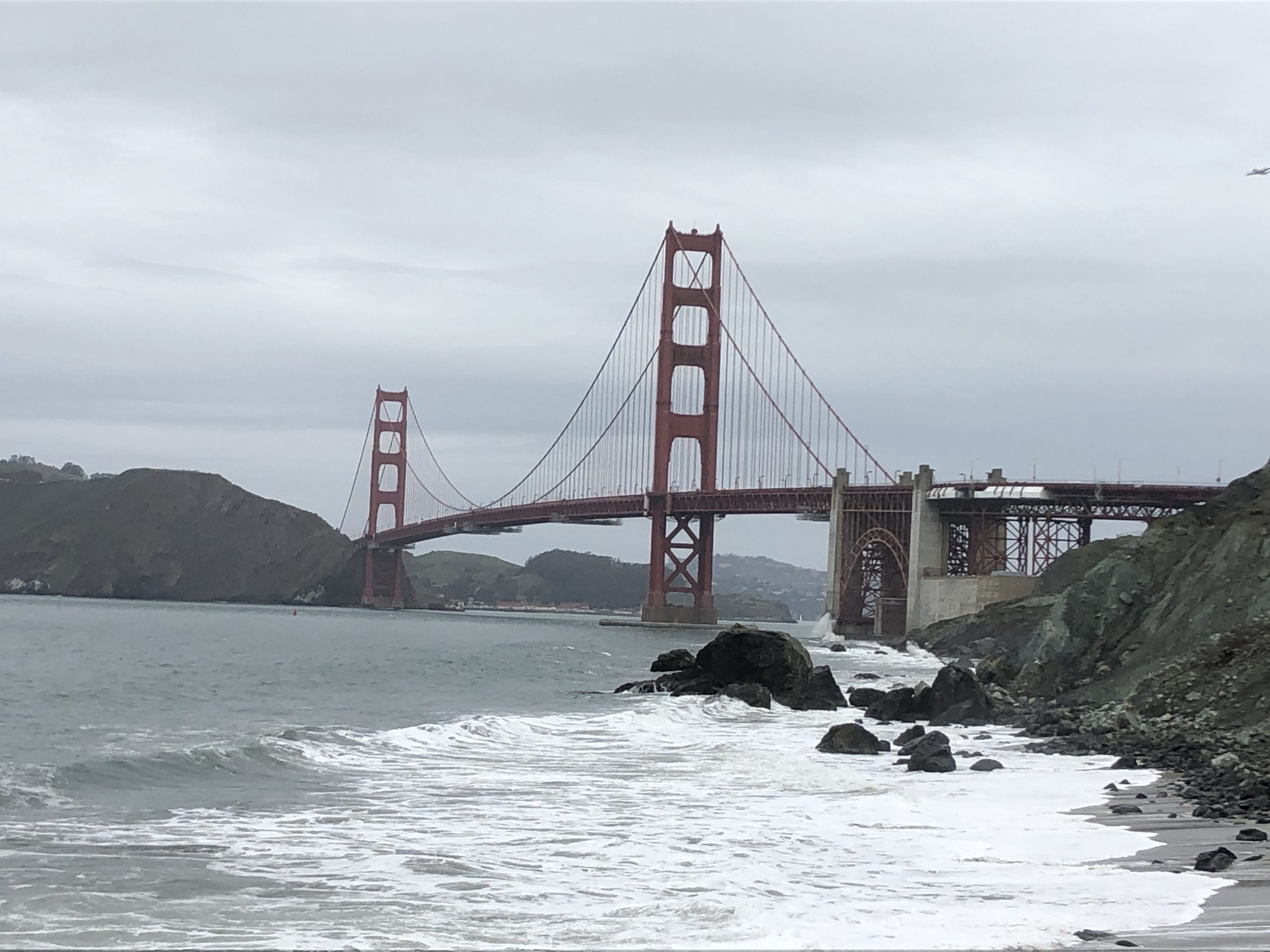 beautiful view on the red giant bridge from San Francisco hike