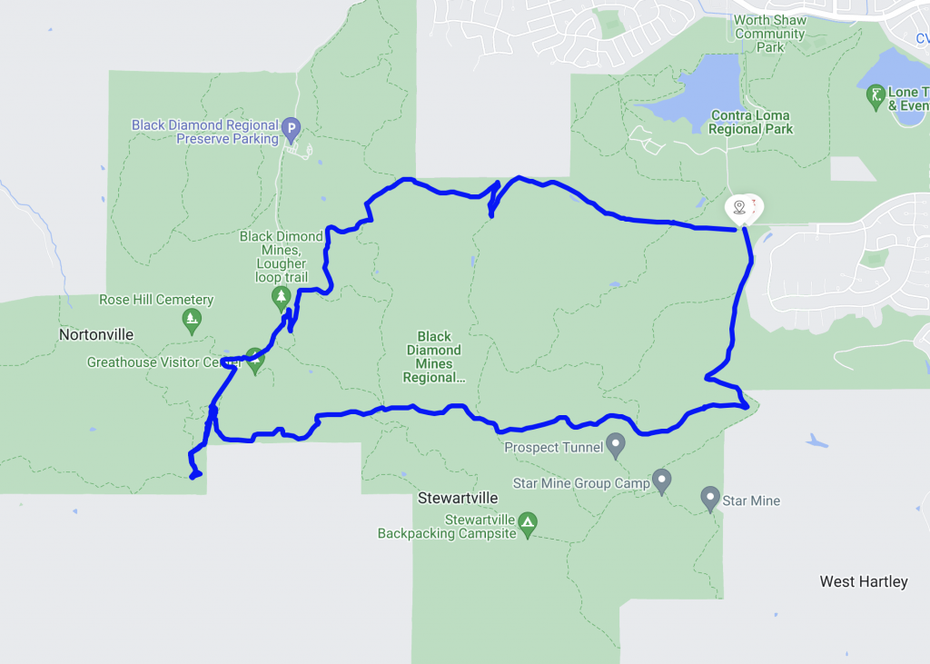 Adventure map of Black Diamond Mines Regional Preserve