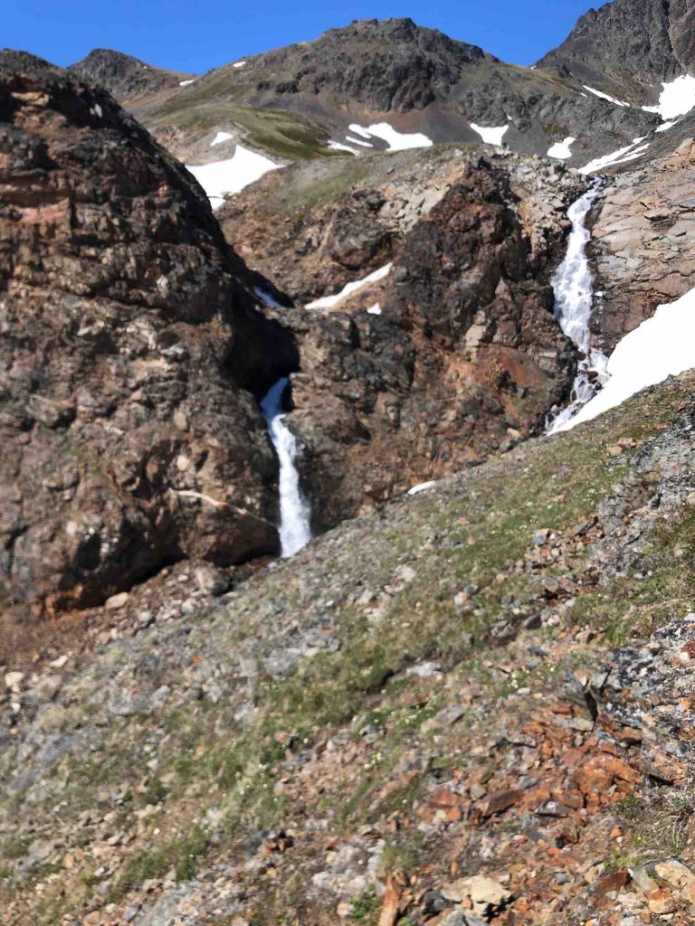 cross pass trailhead waterfall