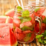 Detox water with watermelon and mint