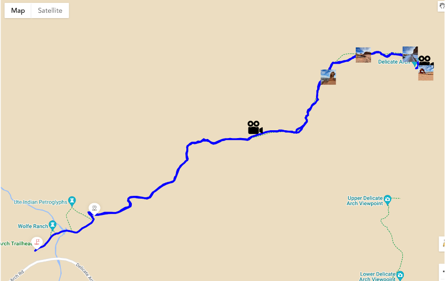 Utah national parks: Map of delicate arch trail