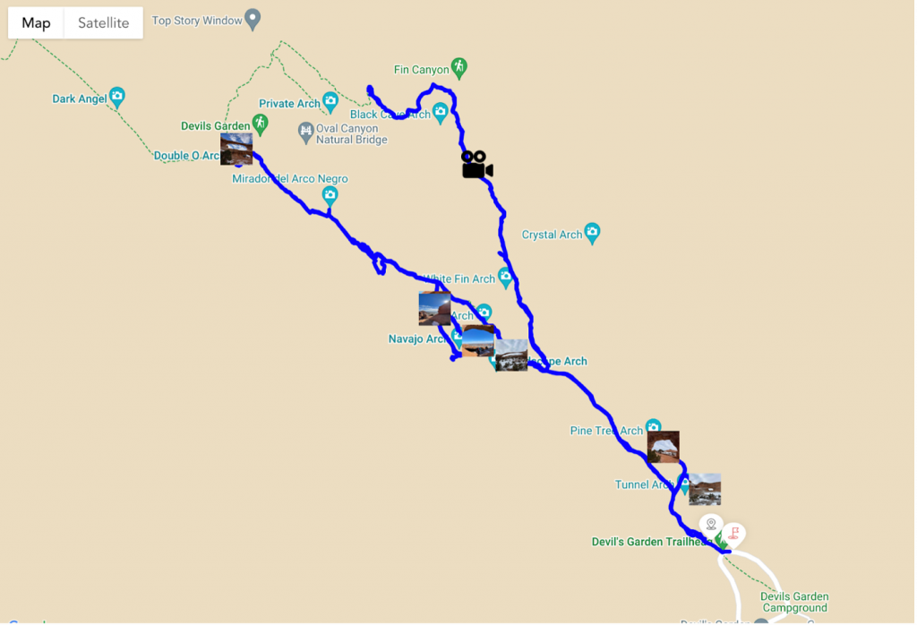 Map of Devil's Garden trail