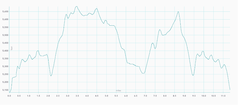 Elevation Map of Elephant Hill to Chesler Park