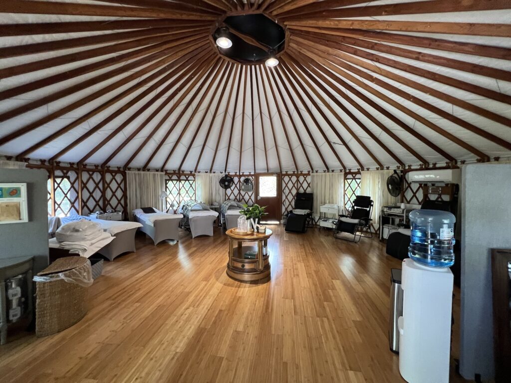 Discovery Yurt at Hippocrates wellness center