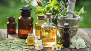 assortment of essential oils