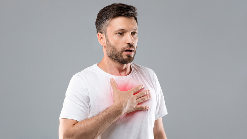 A person with chest pains