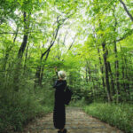 A person in a forest
